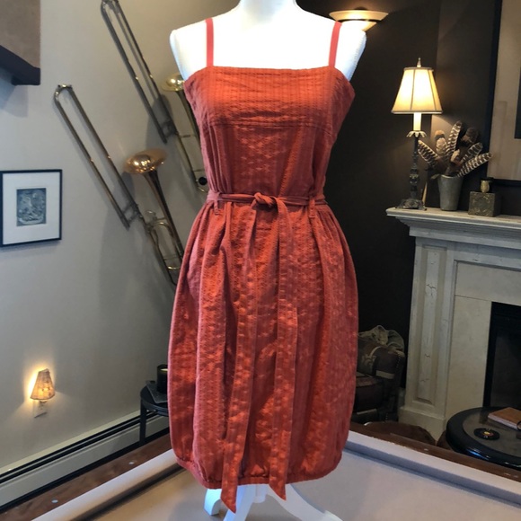 GENERRA Dresses & Skirts - Generra Rust Terracotta Sun Dress S-M 8